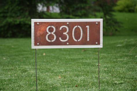 Metal House Number Lawn Sign 